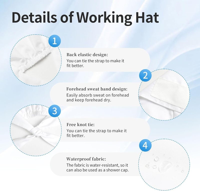 MOLIAN Dental Tooth Care Scrub Caps with Sweatband Adjustable Working Cap Surgical Headgear for Women Men - Image 4